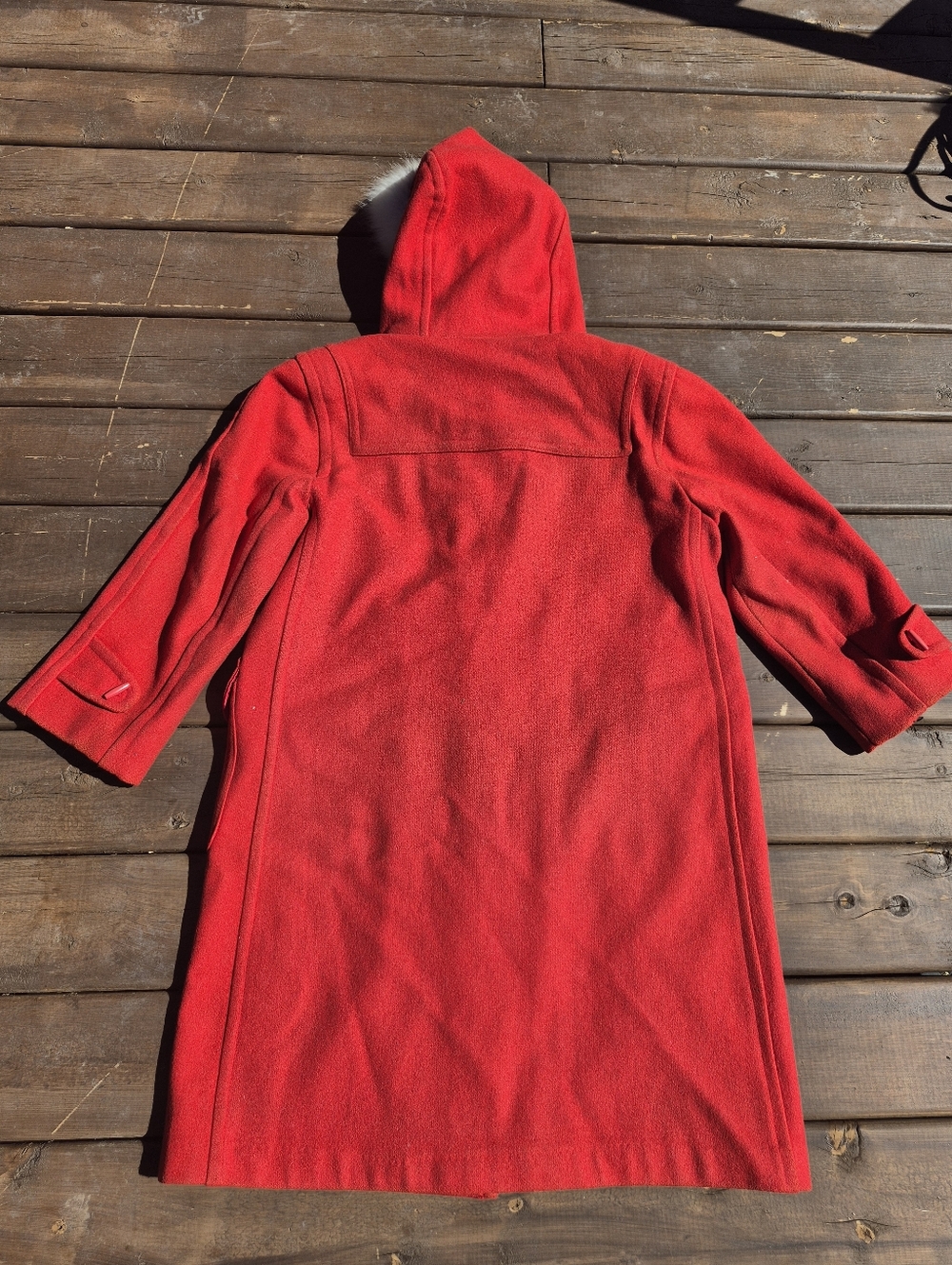 Vintage Red Wool Duffle Coat Size Large - Picture 3 of 13